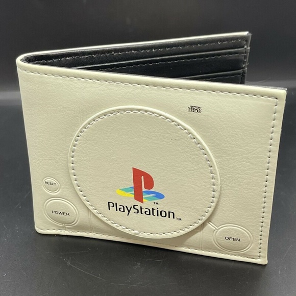 Sony Playstation One PS1 Console Logo Polyester 6-Card Bi-fold Gray Wallet NEW - Picture 1 of 7